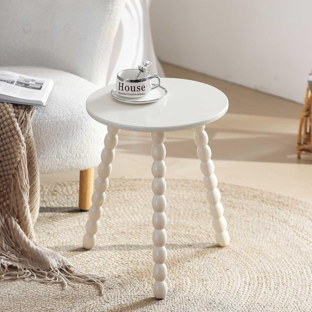 Solid Wood Small Side Table, Round End Table for Small Space, Accent Table Ni...
