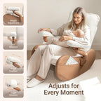 MAMAZING Nursery Rocking Chair Glider with Ottoman for Breastfeeding, Nursing Chair with Removable Cover for Mom, Reading Chair for Bedroom, Living Room(Brown/Beige)