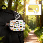 Colorful Hand Drawn Cat Pill Organizer Travel Medicine Case with Zipper Daily Vitamin Storage Bag Portable 8 Slot Weekly Pill Box Supplement Holder for Home Office Gym Travel