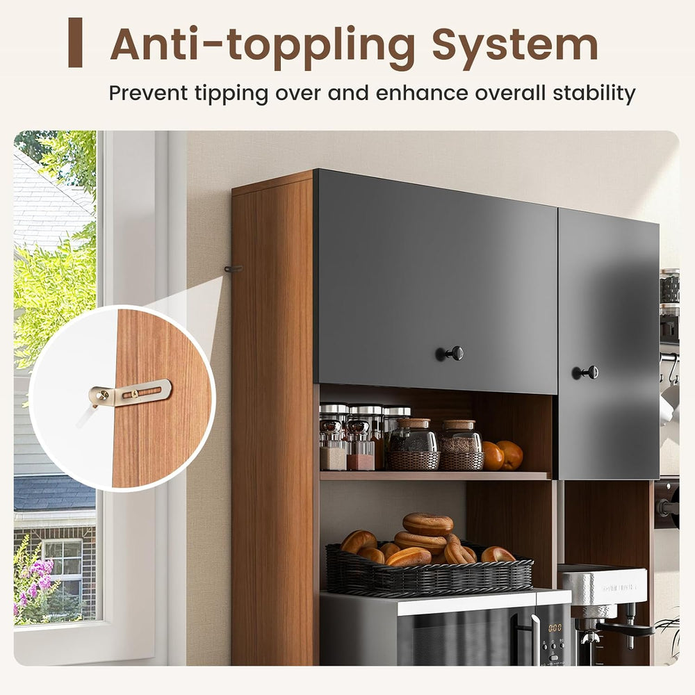 PETSITE Kitchen Buffet Hutch Storage Cabinet, 71" Freestanding Pantry wi...
