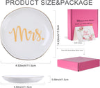 Spegiffu Mrs. Ring Dish Trinket Jewelry Tray Ring Holder Engagement Gifts for Couples Newly Engaged, Bridal Shower Gifts for Bride to be Her Wedding Gifts for Newlyweds Bachelorette Future MRS Gift