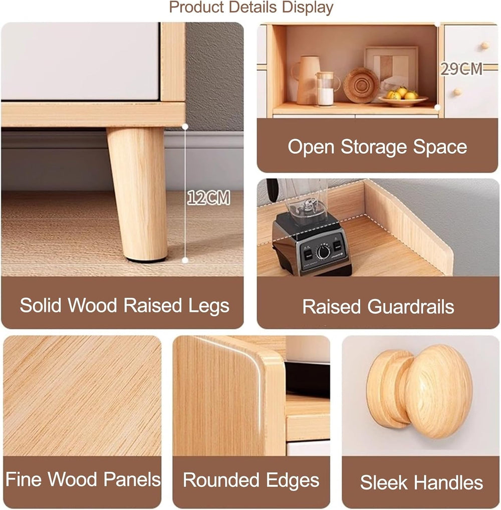 Kitchen Pantry Storage Cabinet with 4 Doors and Adjustable Shelves, Pantry St...