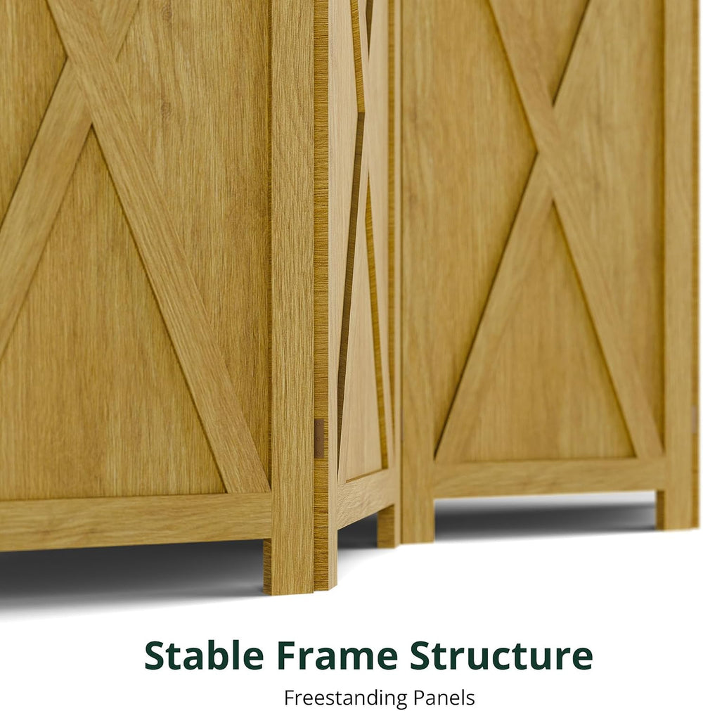 Cozy Castle Wood Room Divider, 3 Panel 66.9 Inch Privacy Screen, Folding Wall...