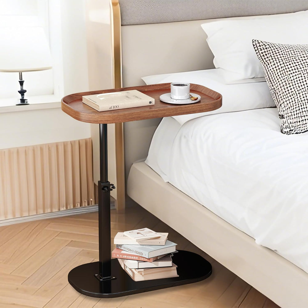 Adjustable Height C Shaped Side Table, Couch Tables That Slide Under, C Side ...
