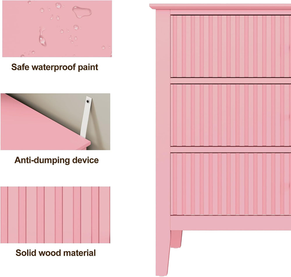 RoyalCraft 32" Large Nightstand Set of 2, Fluted Painted Bedside Table w...