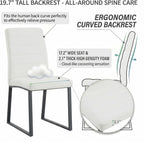 Modern Dining Chairs Set of 4, White Faux Leather Kitchen Chairs, Upholstered Armless Dining Room Chair with Black Mental Legs Heavy Duty, Comfortable (White Chairs, Set of 4)