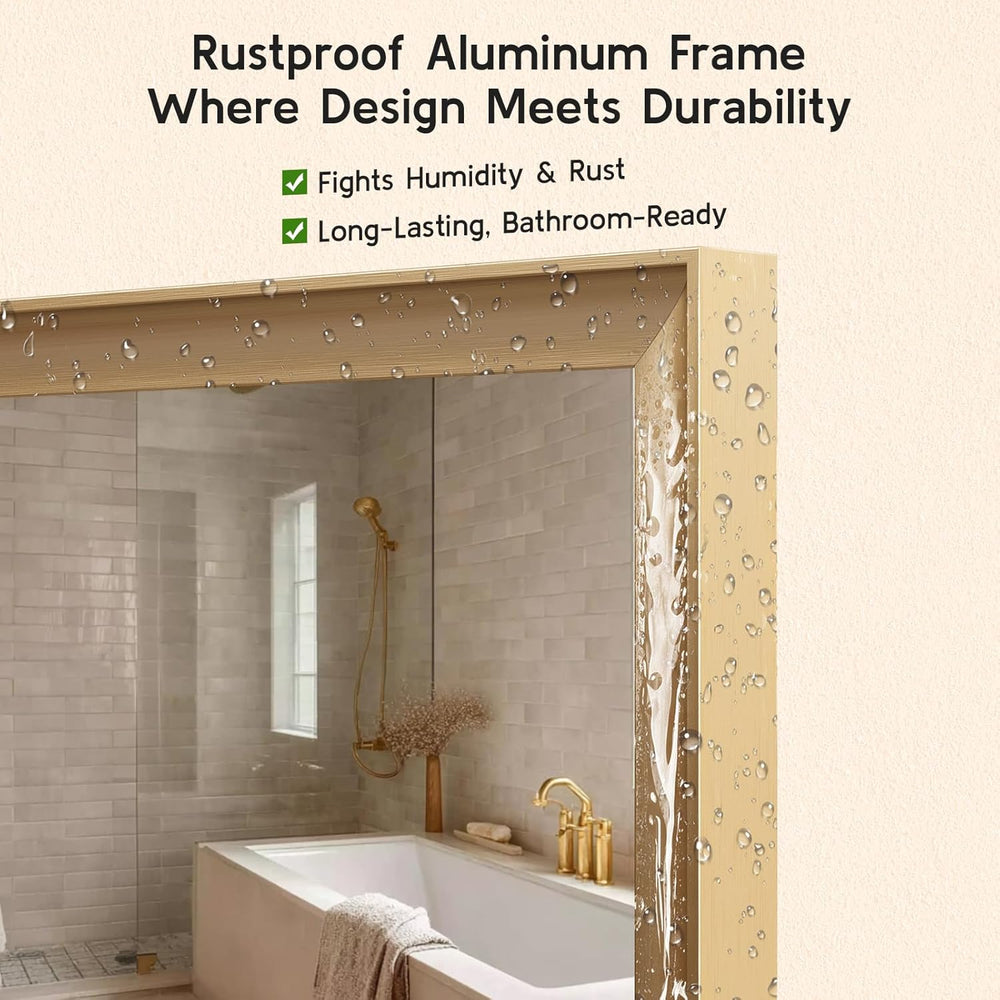 Gold Bathroom Mirror 24x36 Inch, Rectangle Vanity Mirror