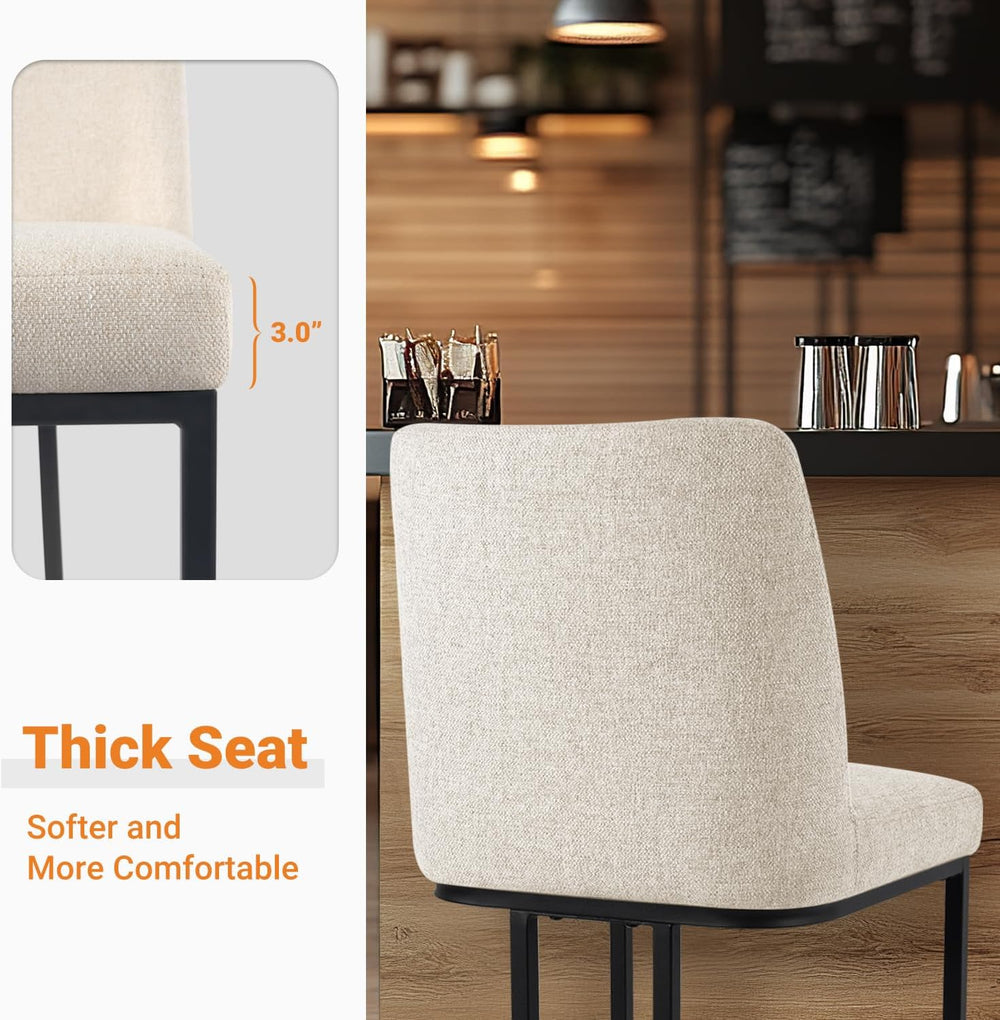 Counter Height Bar Stools Set of 4, 24 Inch Seat Height Bar Chairs for Kitche...