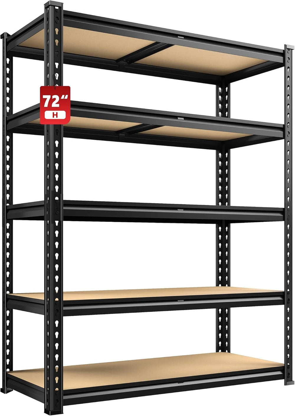 REIBII 2400LBS Storage Shelves 5 Tier Garage Shelving Heavy Duty Adjustable G...