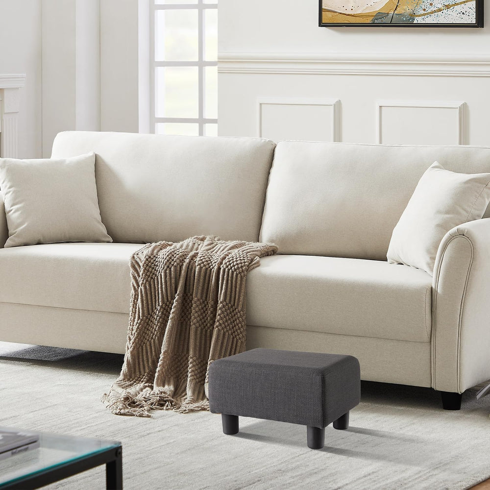 O2B Modern Foot Stool, Boucle Stool Footrest Ottoman, Upholstered Rectangular...