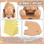 Chunful 3pcs Pop-up Note Dispenser Set Include Resign Brown Dog Note Dispenser, 2 Pcs 3" x 3" Sticky for Office Desk Accessories