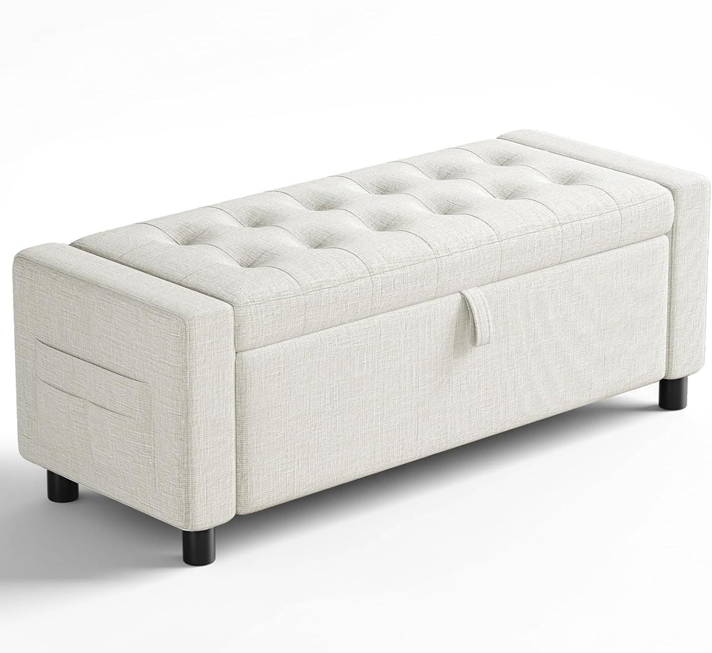 Amada 46" Storage Ottoman Bench with Safety Hinge, Hidden Compartment &a...