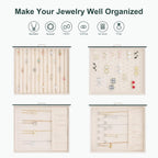 DesignSter Jewelry Box Organizer, Jewelry Box for Women, PU Jewelry Organizer Display Case with Side Drawers, Jewelry Storage for Earring Necklace Ring Bracelet Watch
