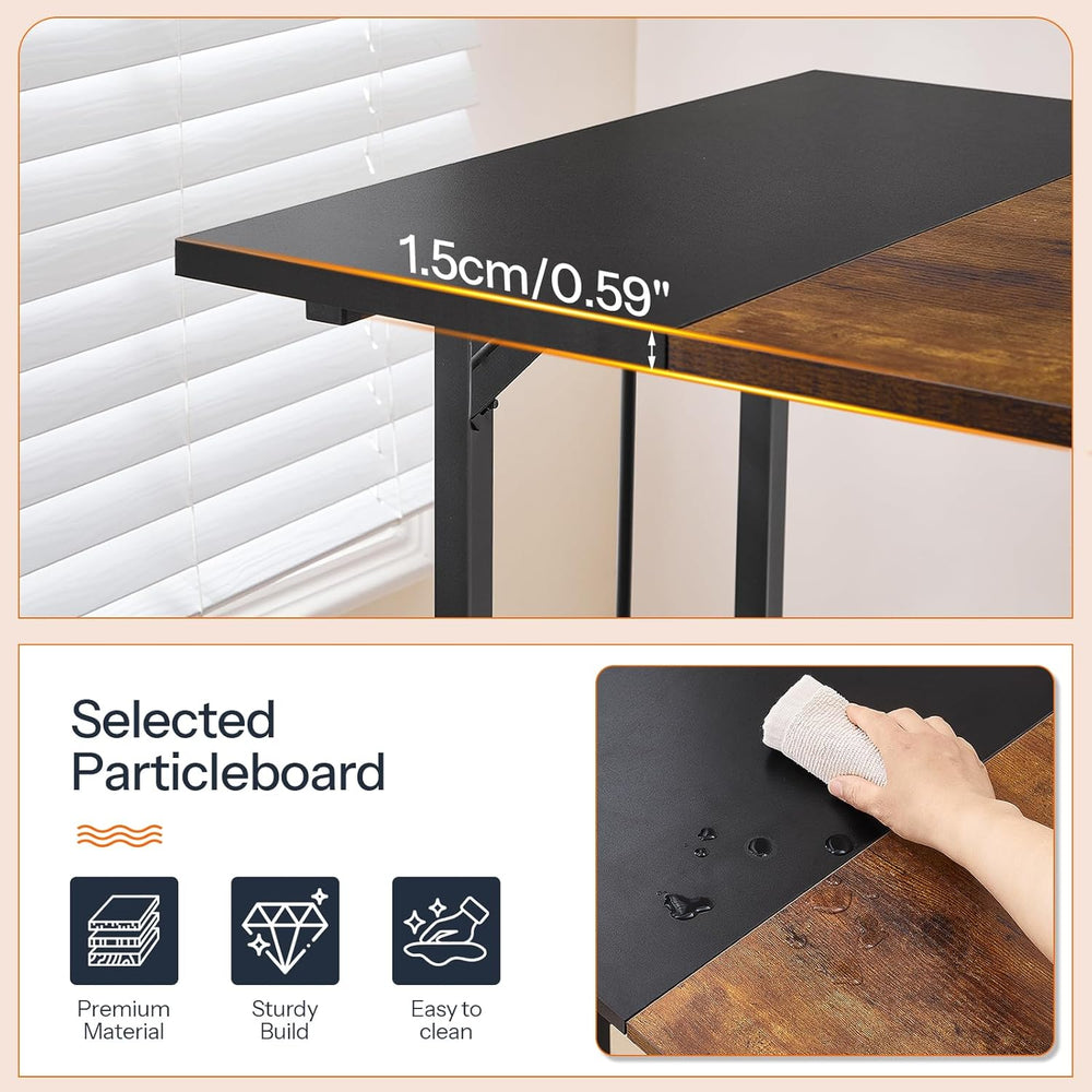 HOOBRO Dining Table, Wooden Kitchen Table for 4-6, Rectangular Dining Room Ta...