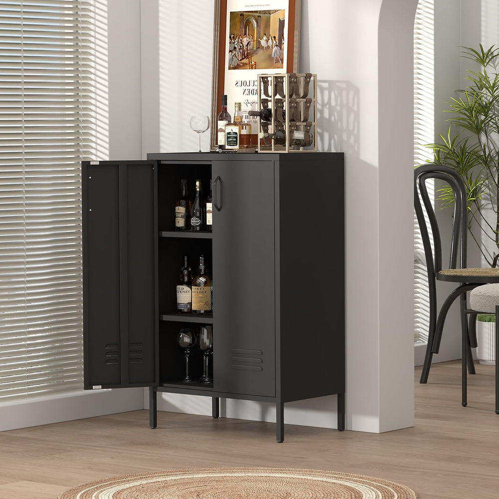 IRONFFICE Metal Storage Cabinet,Metal Cabinets with Doors and Adjustable Shel...