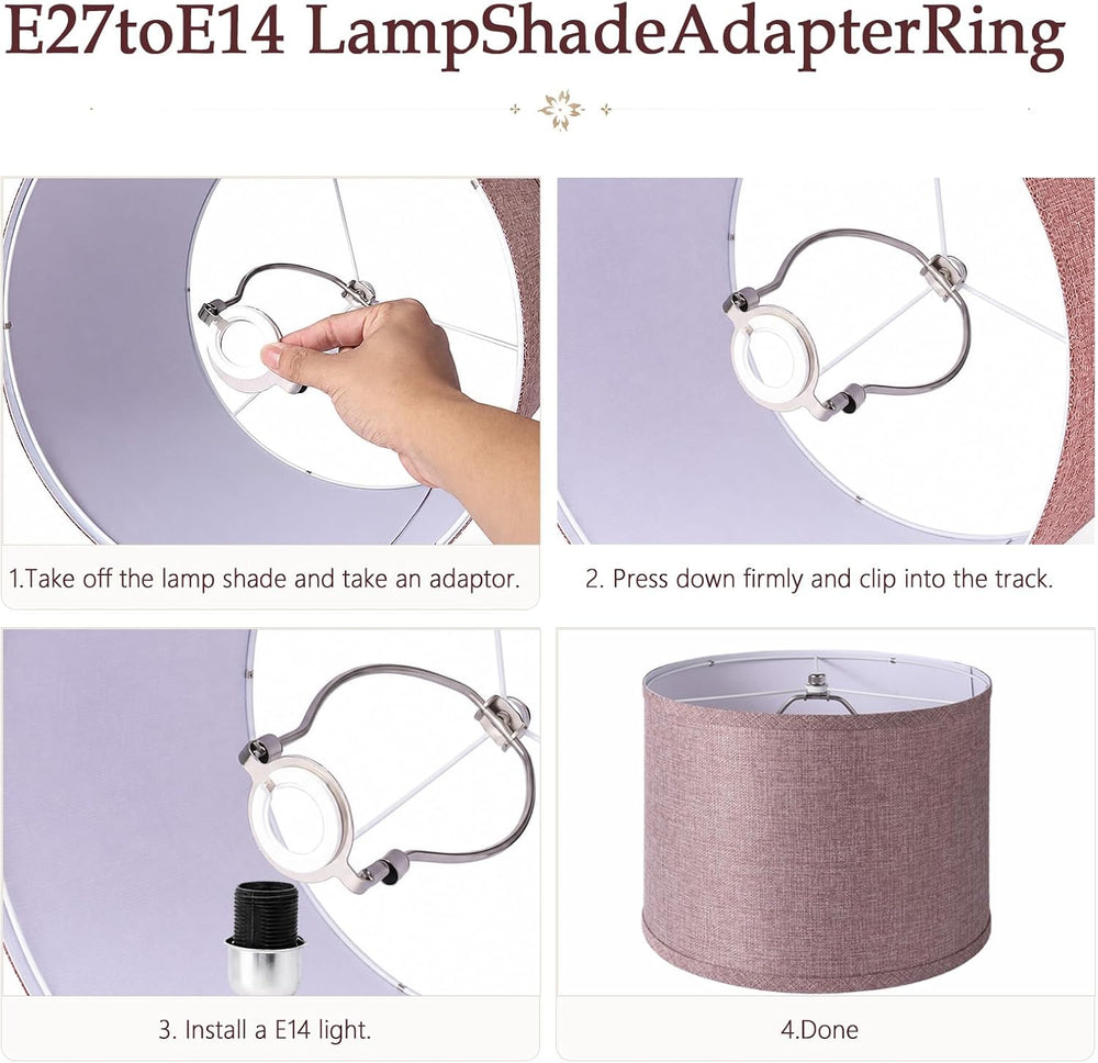 Drum Lampshades Set of 2, Fabric Lampshades for Table Lamps Floor Lamps, Medi...