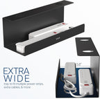 VIVO Under Desk 17 inch Extra Deep Cable Management Tray, Power Strip Holder, Cord Organizer, Wire Tamer for Office and Home, Black, DESK-AC16-1C
