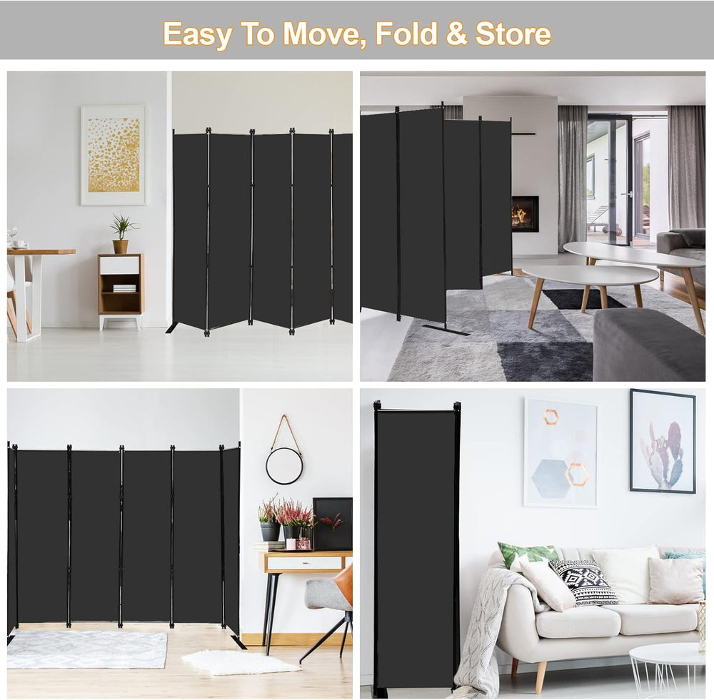 MAYOLIAH 4 Panel Room Divider 6Ft Tall Indoor Foldable Privacy Screen wall