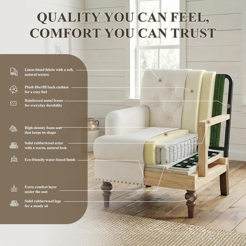 MALOL Modern Accent Chairs Set of 2 for Living Room, Comfy Bedroom Reading Ar...