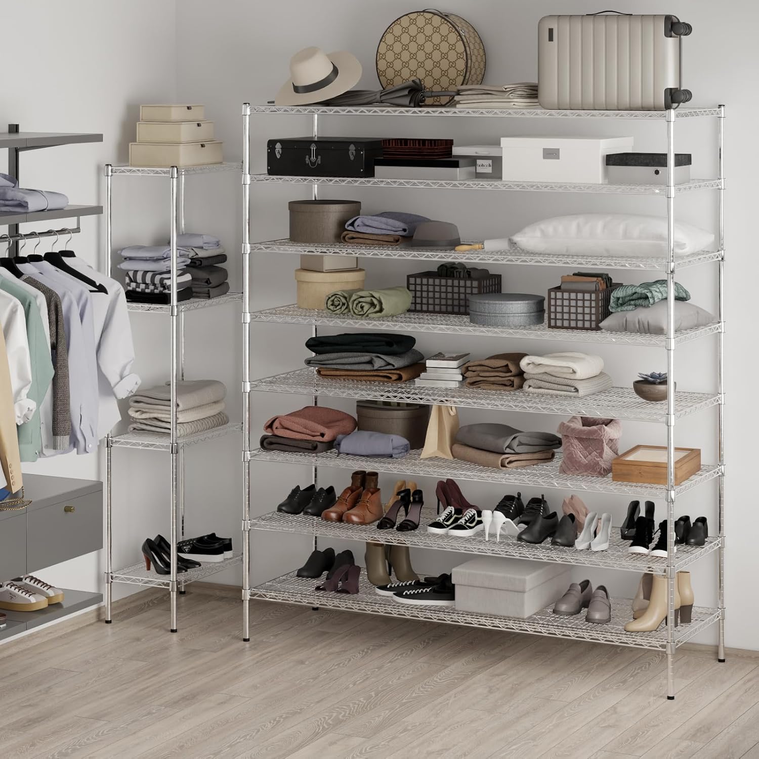 24" Deep x 72" Wide x 86" Height Wire Shelving Kit | 8-Tier | NSF Commercial Storage Rack Unit