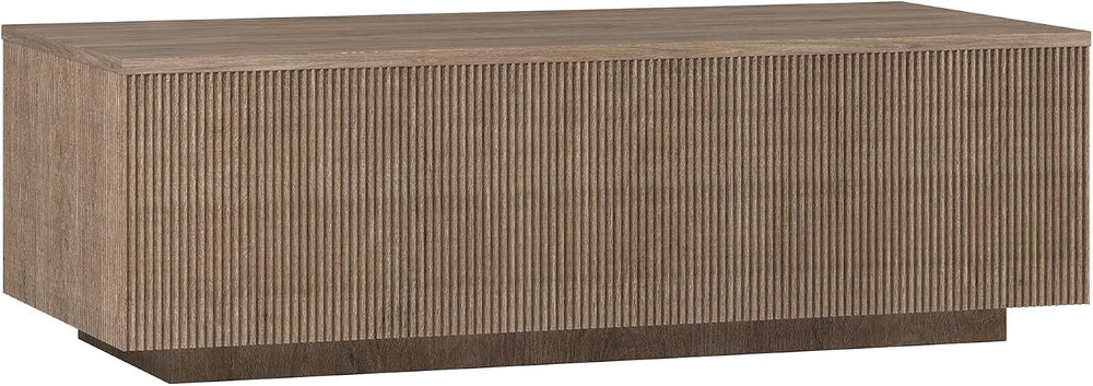 Henn&Hart 48" Modern Fluted Coffee Table, Weathered Gray