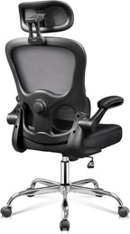 DEVAISE Office Chair, Breathable Black Mesh Elegance with Ergonomic Comfort for Professionals & Gamers