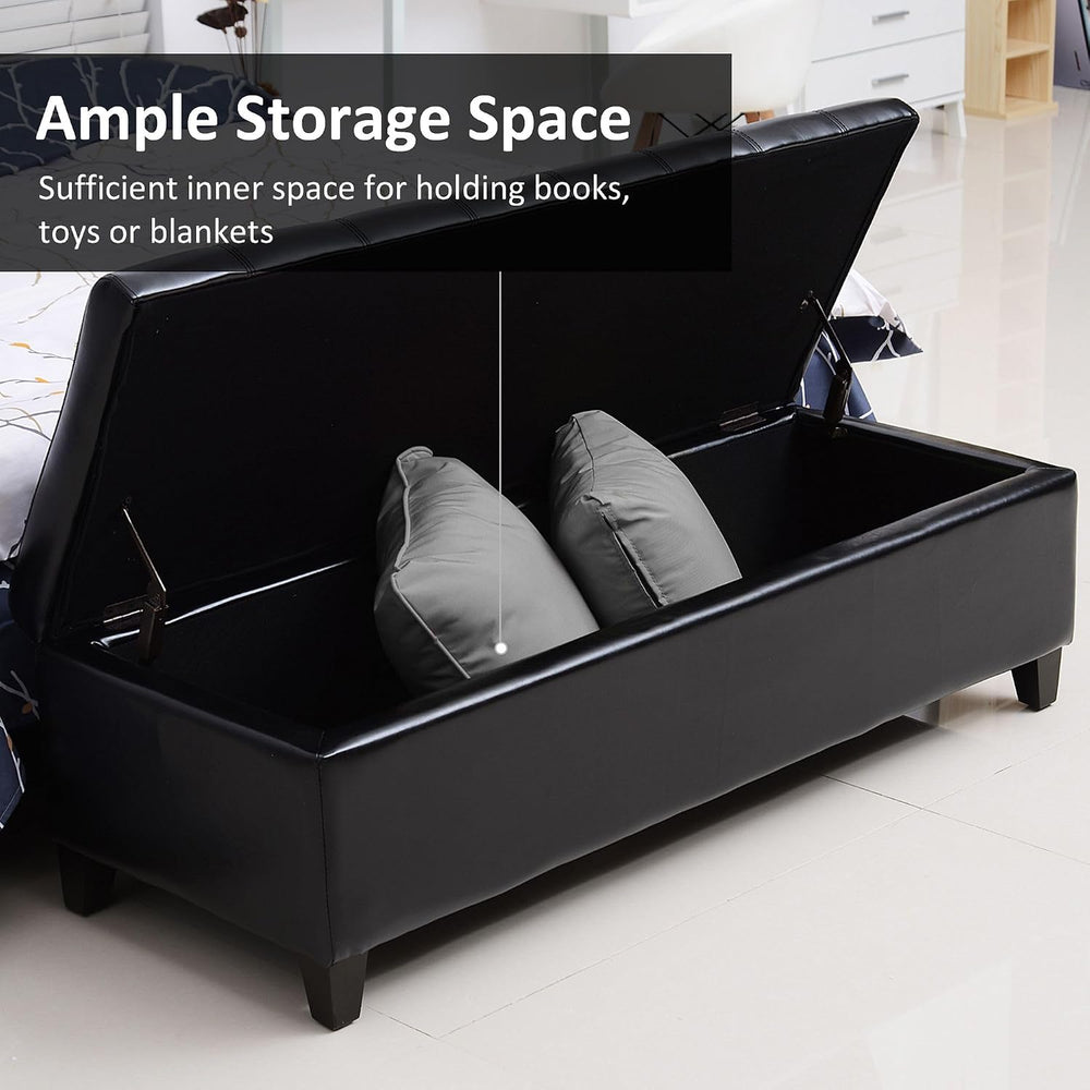 Faux Leather Storage Bench
