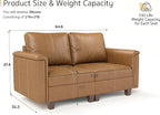 SITJOY 65" Faux Leather Modular Sectional Sofa with Storage, Mid Century Modern Sectional Couches for Living Room, Soft Padded Armrests, Loveseat Sofa, Brown