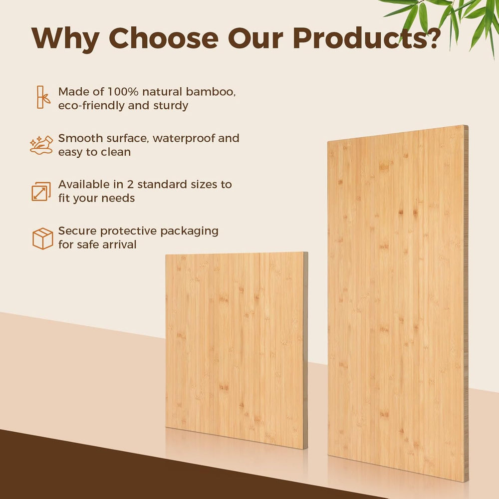 24" x 25" Butcher Block Countertop, 1.2 Inch Thick Solid Bamboo Des...
