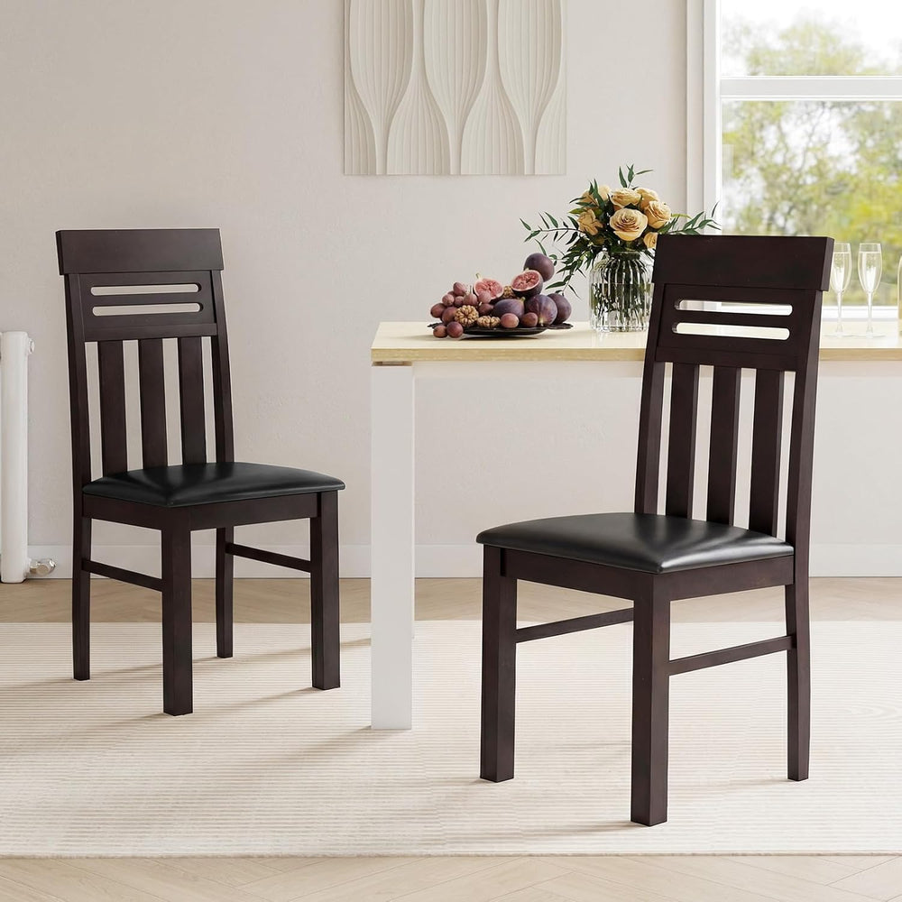 Giantex Wooden Dining Chairs Set of 4, High Back Dining Room Chairs with Padd...
