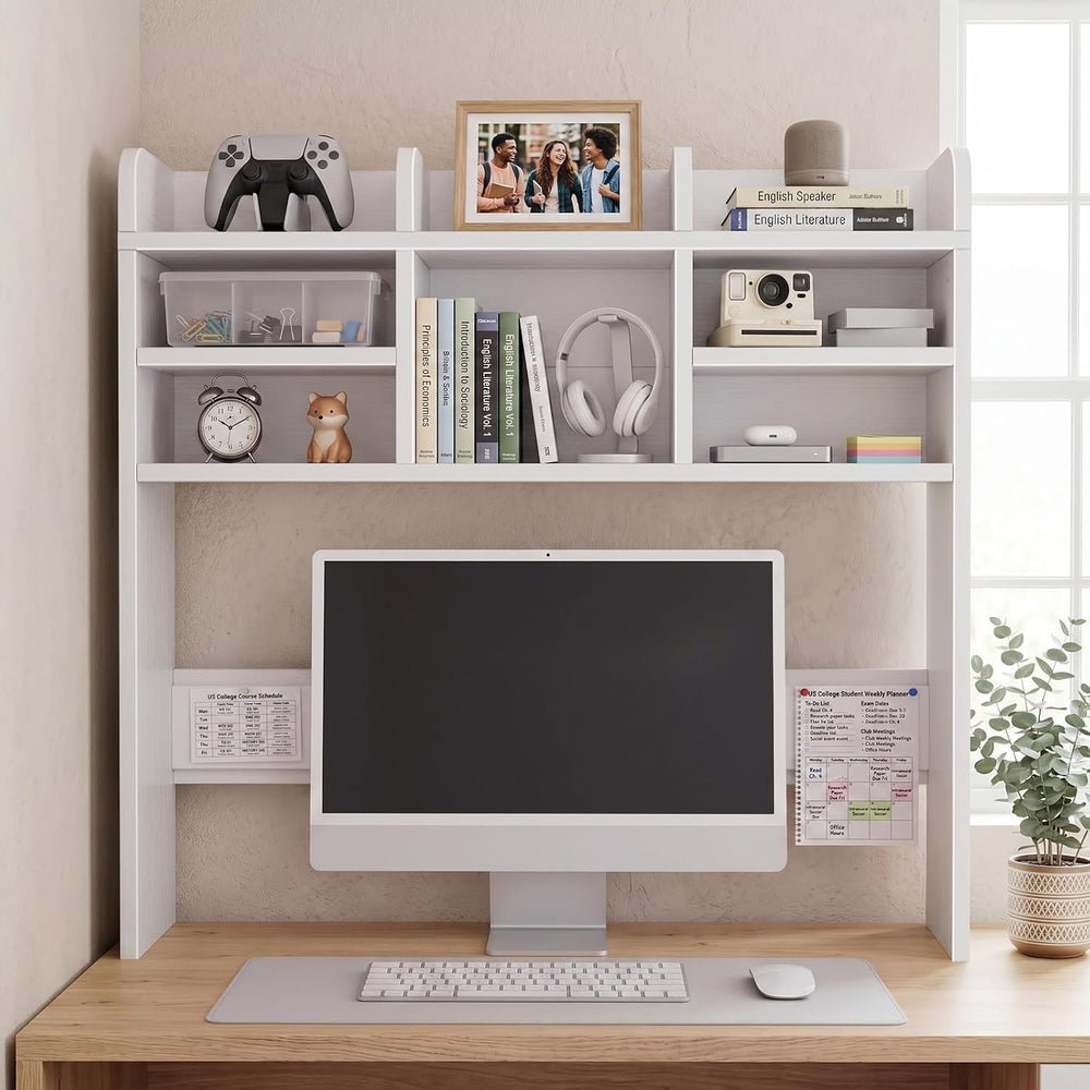 37 Inch White Desk Hutch Dorm Top Only with Felt Board for College
