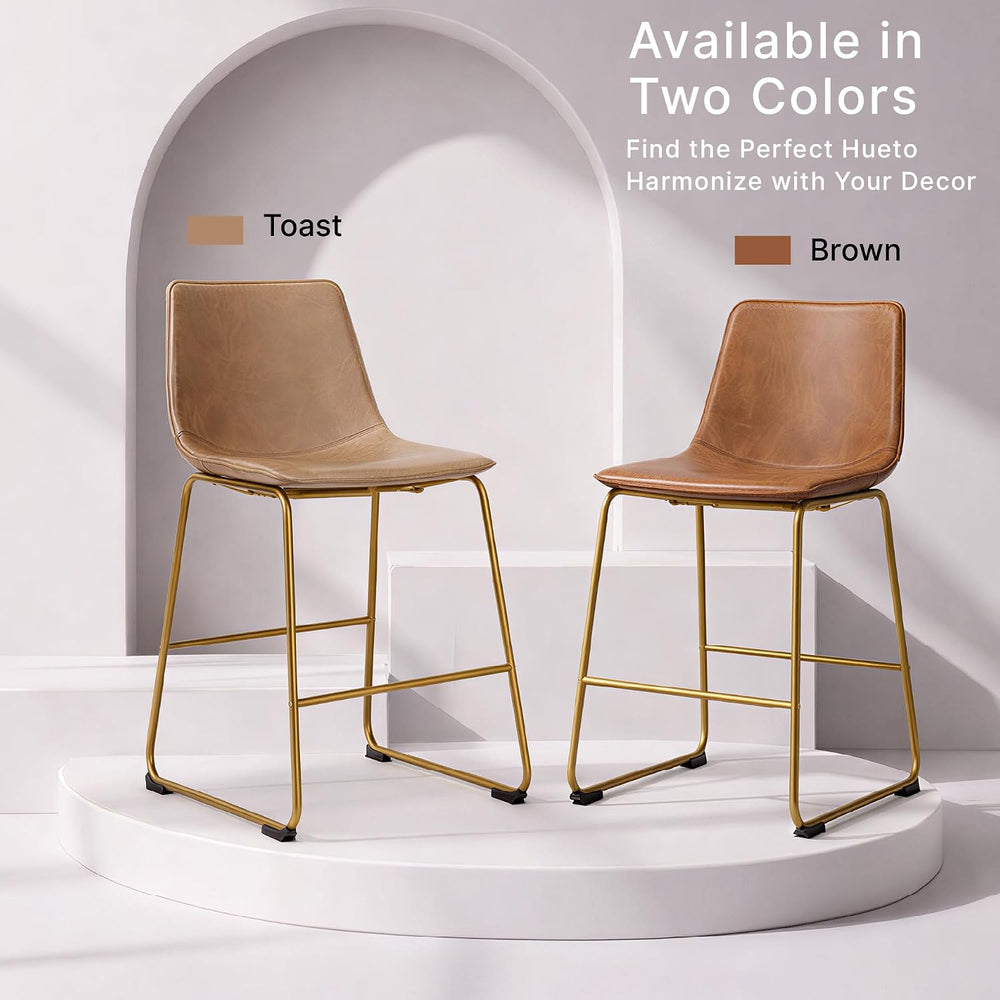 Signature Design by Ashley Dining Chairs Set of 2, Mid Century Gold, Toast | ...