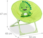 Relaxdays Moon Chair for Your Child, Foldable, Unisex, Indoor and Outdoor, Folding Chair, Yellow, 48.5 x 51 x 48 cm