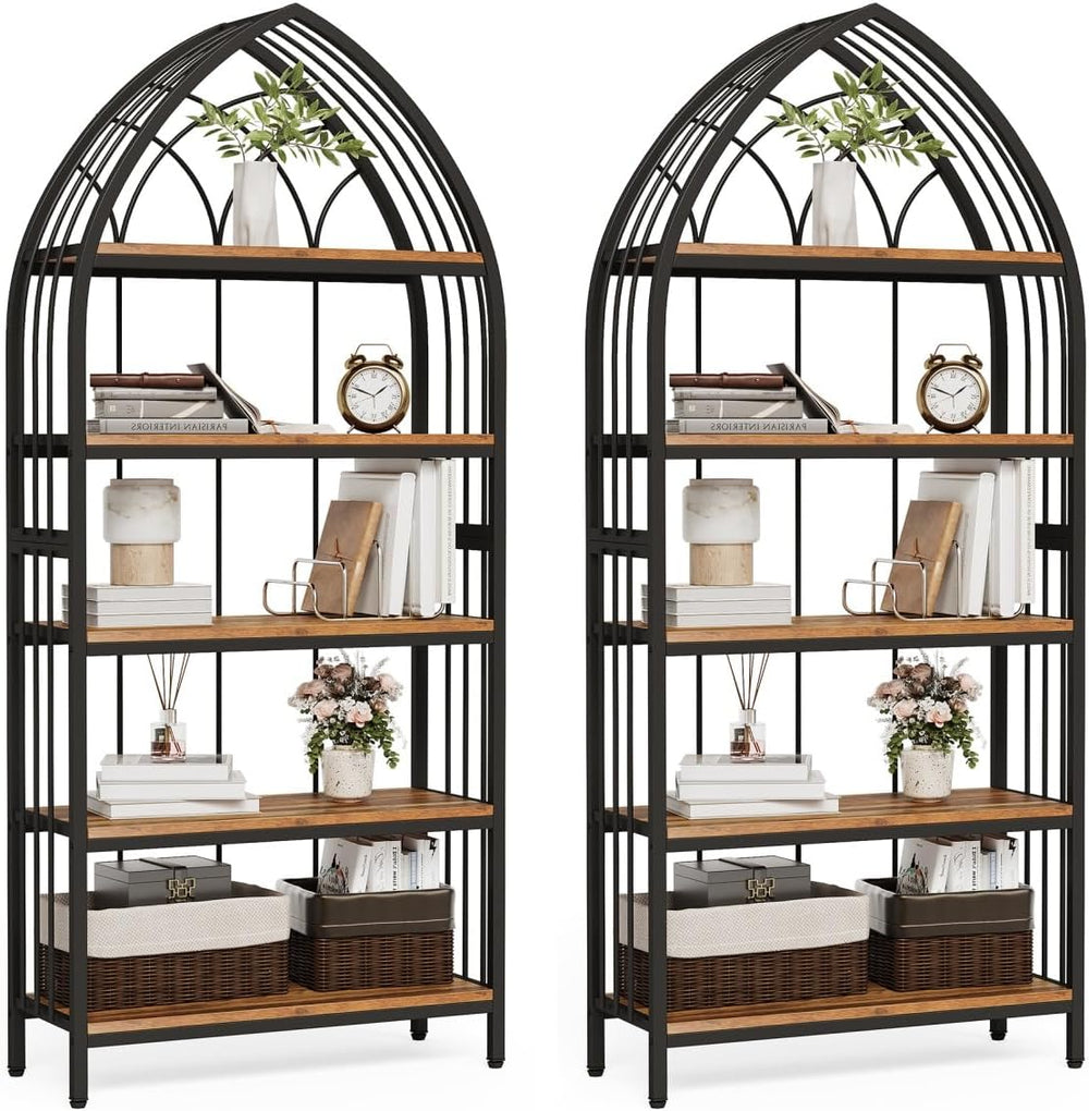 LITTLE TREE 74.8" Tall Bookshelf, 5-Tier Heavy Duty Bookcase, Large Load...