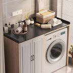 Washer Dryer Countertop, Foldable Laundry Countertop with Edge Rails - 27.5" x 54" Melamine Finish for Laundry Room Organization (Black)
