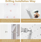 FZK Peg board,Pegboard 32''*32'',White Pegboard 4pcs and 33 board Organizer Accessories,Pegboard Wall Organizer,Peg boards,Peg boards for Walls,ABS Plastic Craft Room Garage Kitchen office