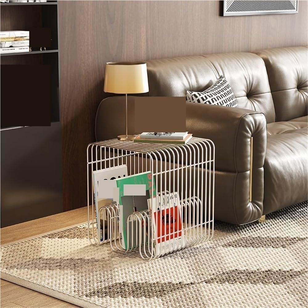 Metal Side Table, Modern Minimalist End Table, Small Bedside Table for Living...