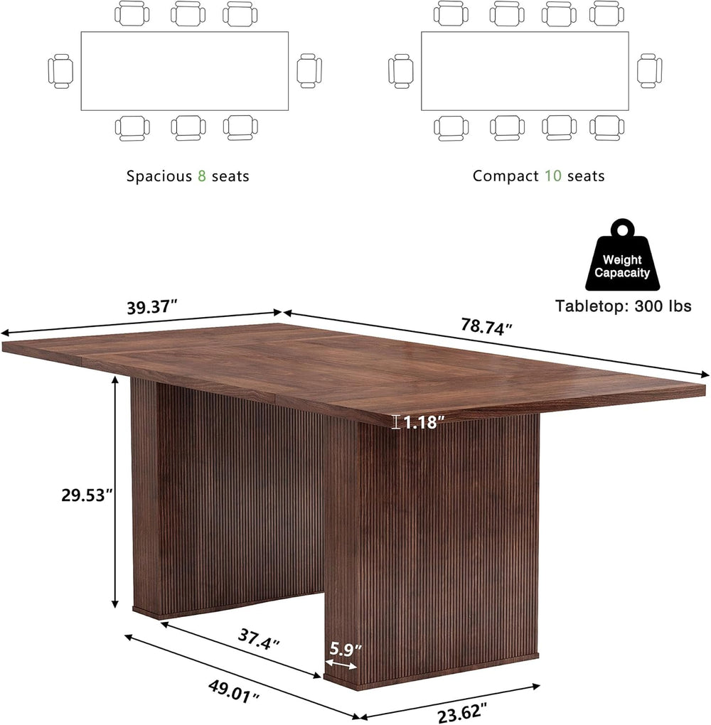 weselon 78 Inch Dining Table for 6 8 10, Modern Farmhouse Rectangular Kitchen...