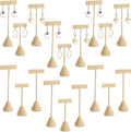 Marsui 18 Pcs Earring Display Set Earring T Bar Display Earring Holders with 3 Heights Earrings Display Stand for Jewelry (Linen Color)