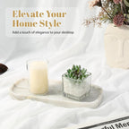 Koville Marble Tray, 10"x5" Marble Vanity Tray for Bathroom Countertop Kitchen Sink, Rectangular Stone Tray for Perfume Fragrance Jewelry Organizer, Decorative Catchall Tray(Bianco Palomino)