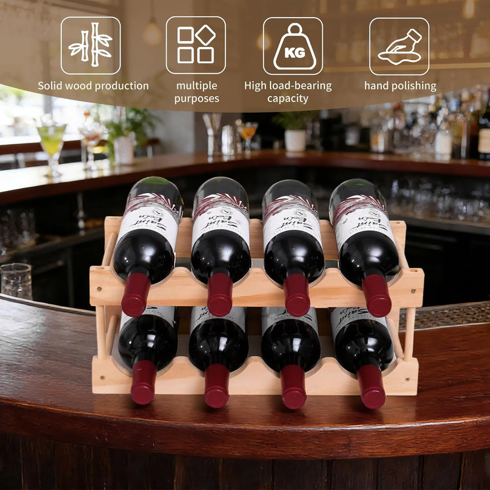 Wooden Stackable Storage Modular Small countertop Wine Rack Cabinet-Freestand...