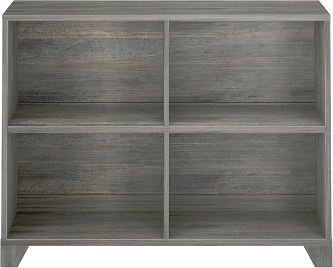 Max & Lily Modern Farmhouse 4-Shelf Bookcase, Solid Wood Bookshelves for Kids Bedroom, Driftwood