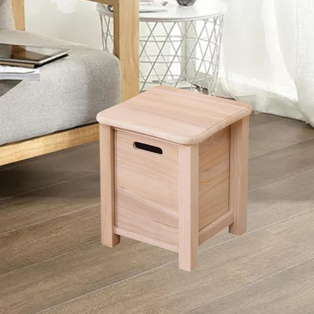 Wooden Foot Stool with Drawer Footstool Garden Display Stand Footrest Ottoman...