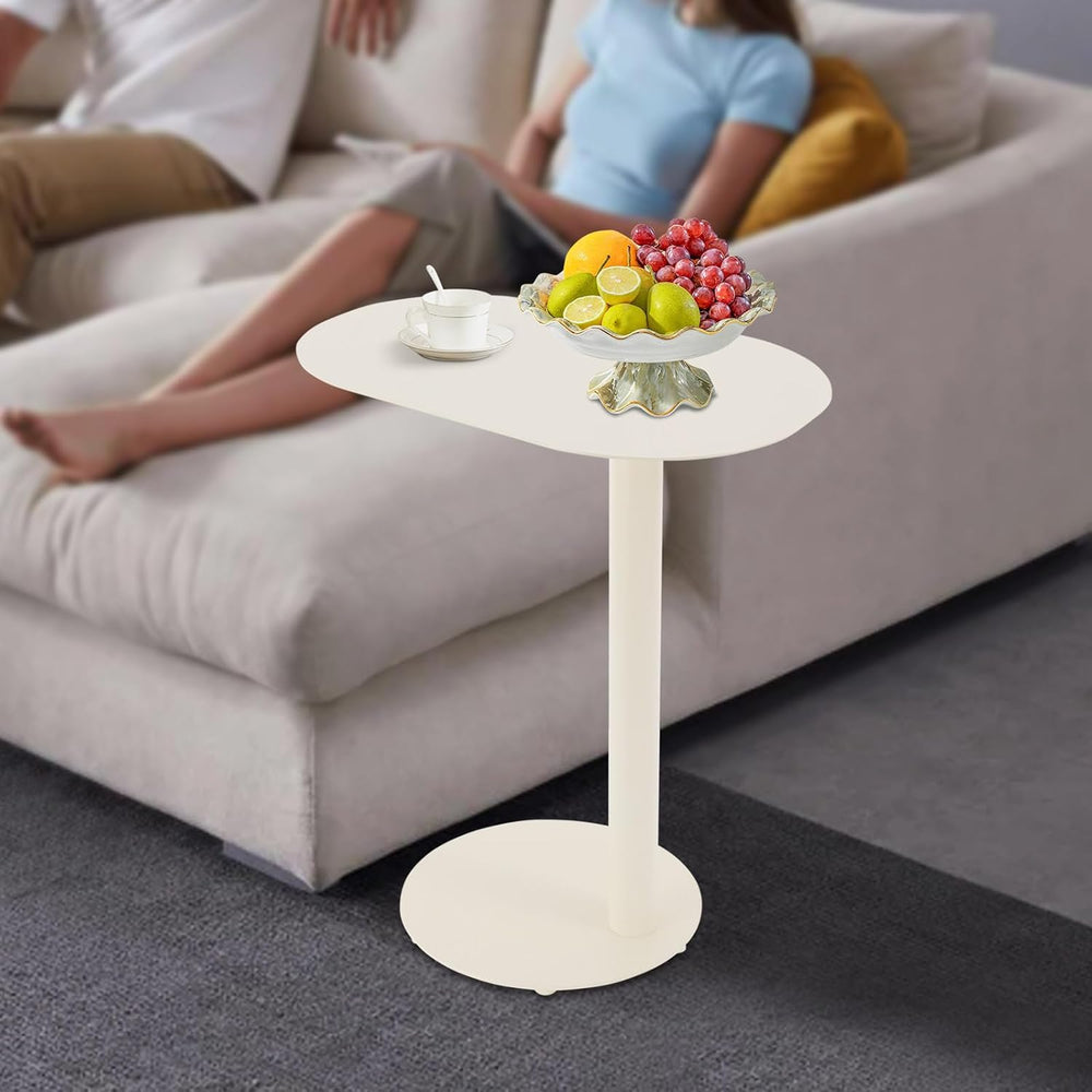 C-Shaped End Table, Metal Side Table for Couch Sofa and Bed, Small Modern Sid...
