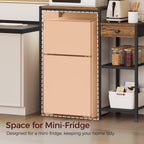 MAHANCRIS Mini Fridge Stand, Bakers Rack with Storage, 6-Tier Mini Fridge Cabinet, Coffee Bar Station with 1 Drawer, Microwave Stand for Kitchen, Dining Room, Rustic Brown and Black RSHR5401