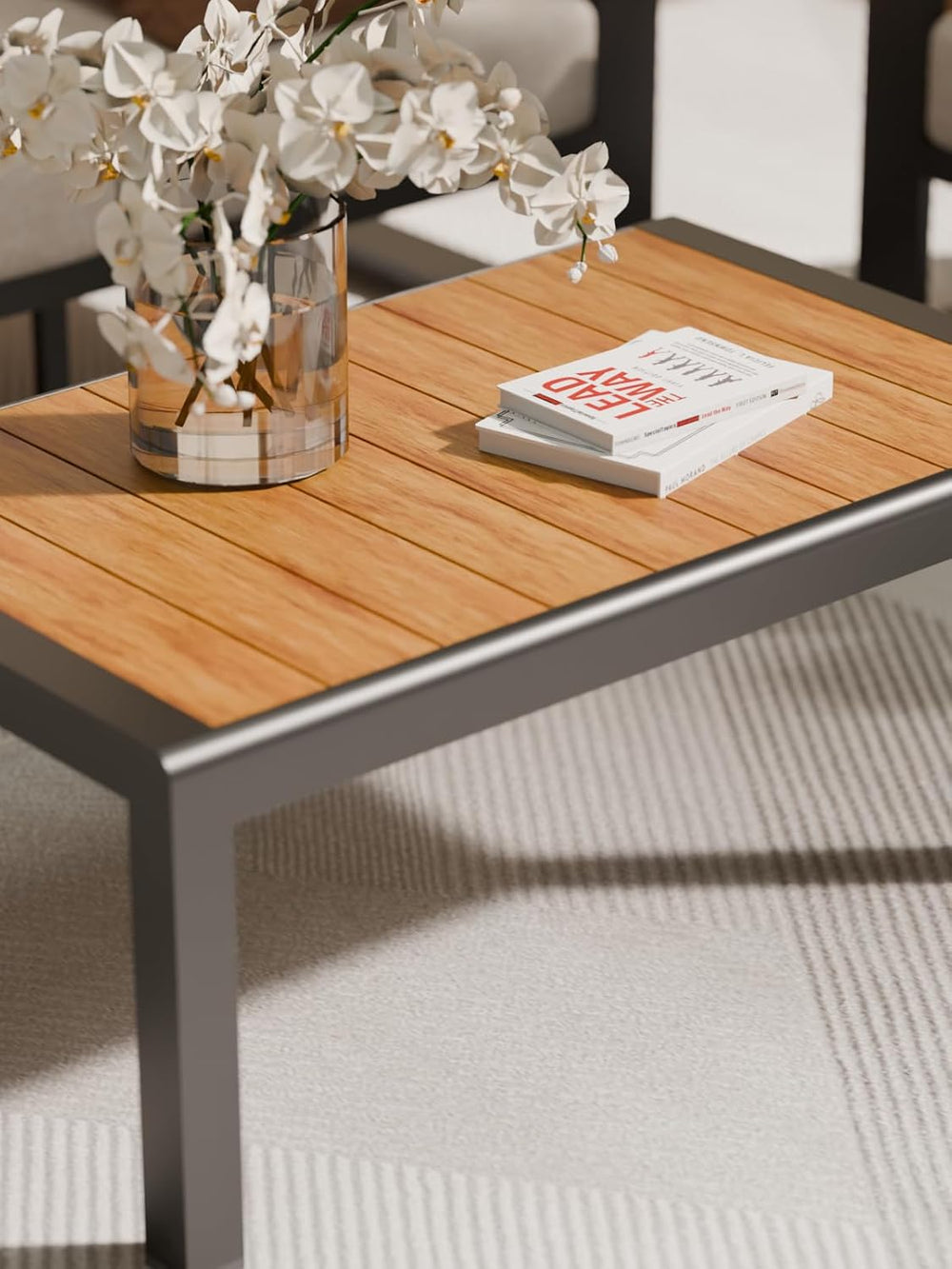 ZANDOR Aluminum Outdoor Patio Furniture - Outdoor Coffee Table, All-Weather M...