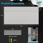 Ezlaino 4x8ft PVC Slat Wall Paneling - Thickened & Durable, Waterproof, Versatile | 75 lbs/sq ft Capacity | Fits Most Slatwall Accessories, Ideal for Garage, Home & Store Storage, Gray