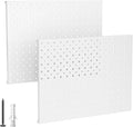 EVERHANGER Metal Pegboard Panels, Heavy Duty Pegboard Wall Organizer, Garage Wall Panels, Tool Storage Organization, 12"X16", 2pcs, White