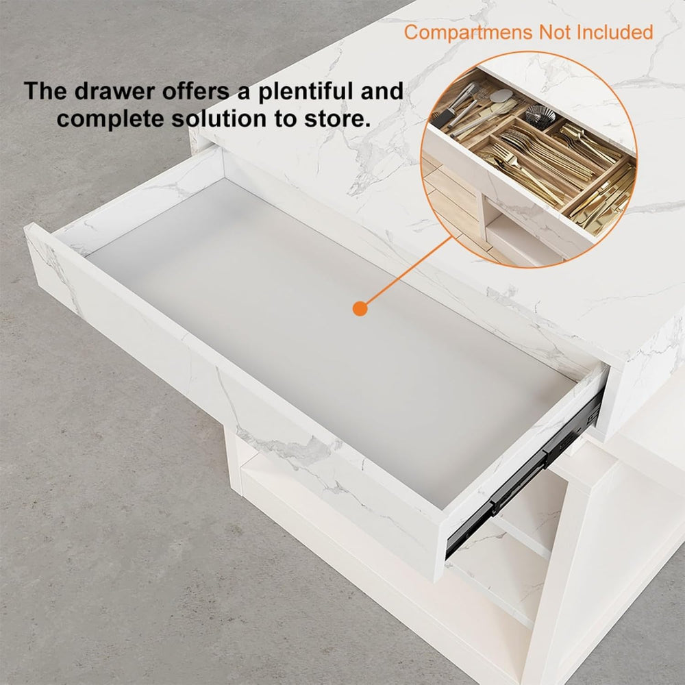 homary Extendable Kitchen Island 73"-93" with Storage Kitchen Cabin...