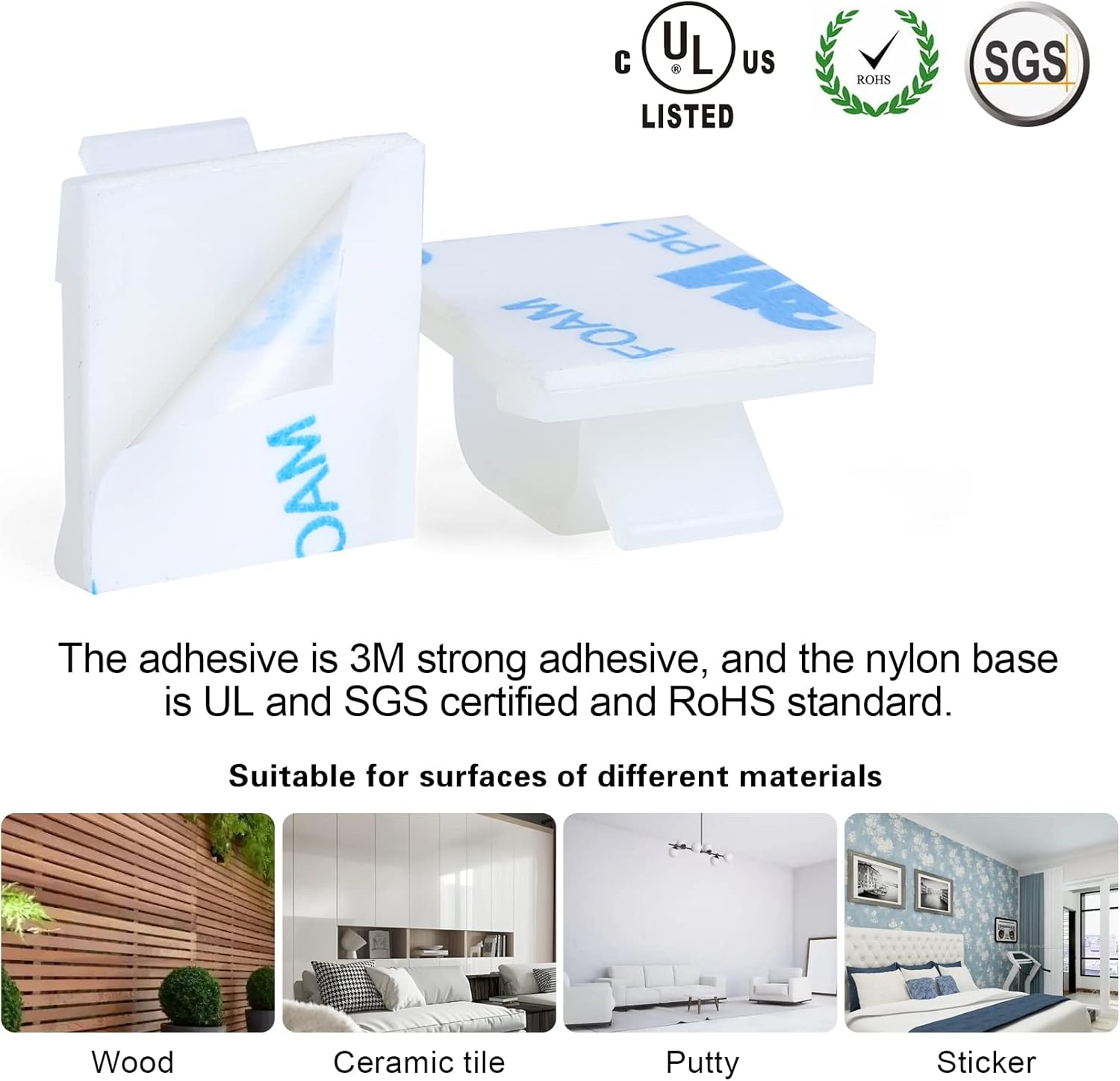 XHF 3/4” Adhesive Cable Wire Clips White 120pcs, Cable Staples Outdoor Cable Management Wire Organizer Cord Holder for Under Desk, Car, Wall, TV PC Ethernet Cable